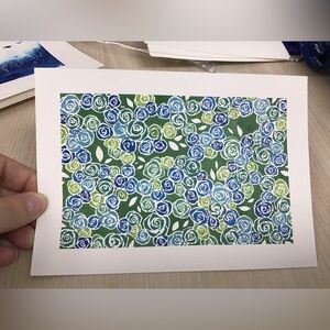 Original Floral India Ink Drawing